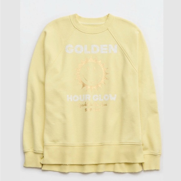 aerie Tops - Aerie Smiley® Beach Party Crew Sweatshirt - size small